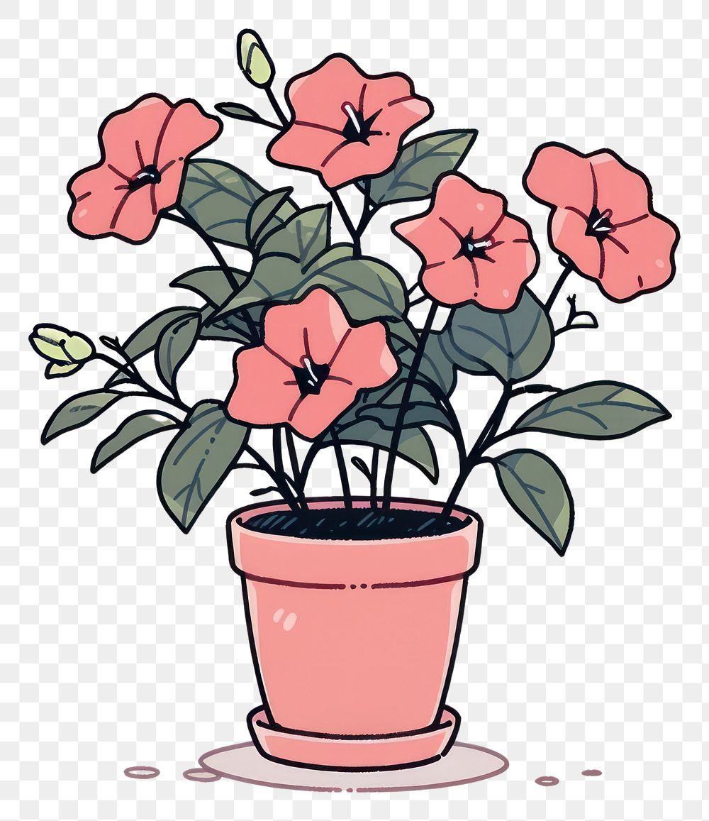 PNG Pink Petunia flower plant petal inflorescence.
