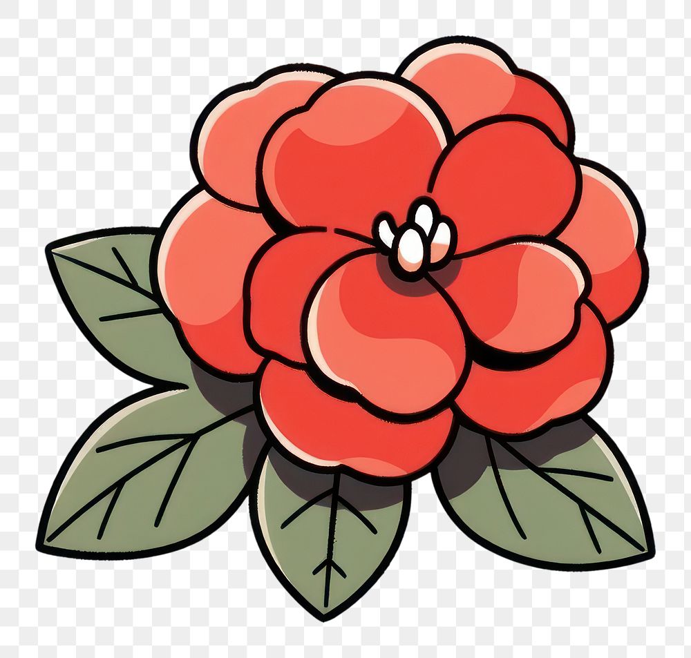 PNG Red Camellia flower plant inflorescence creativity.