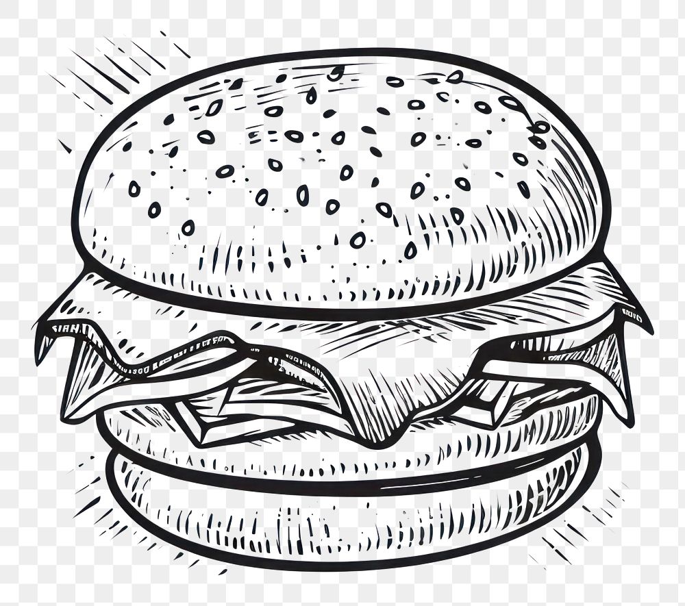 PNG Burger logo drawing sketch food