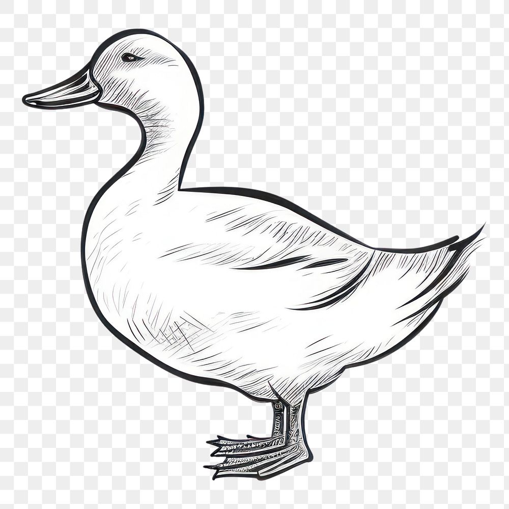 PNG Full body duck logo drawing sketch animal.