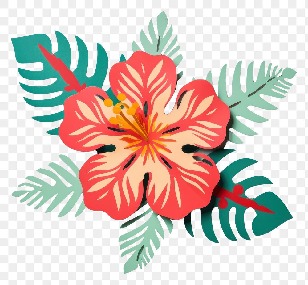 PNG Tropical flower hibiscus plant craft.