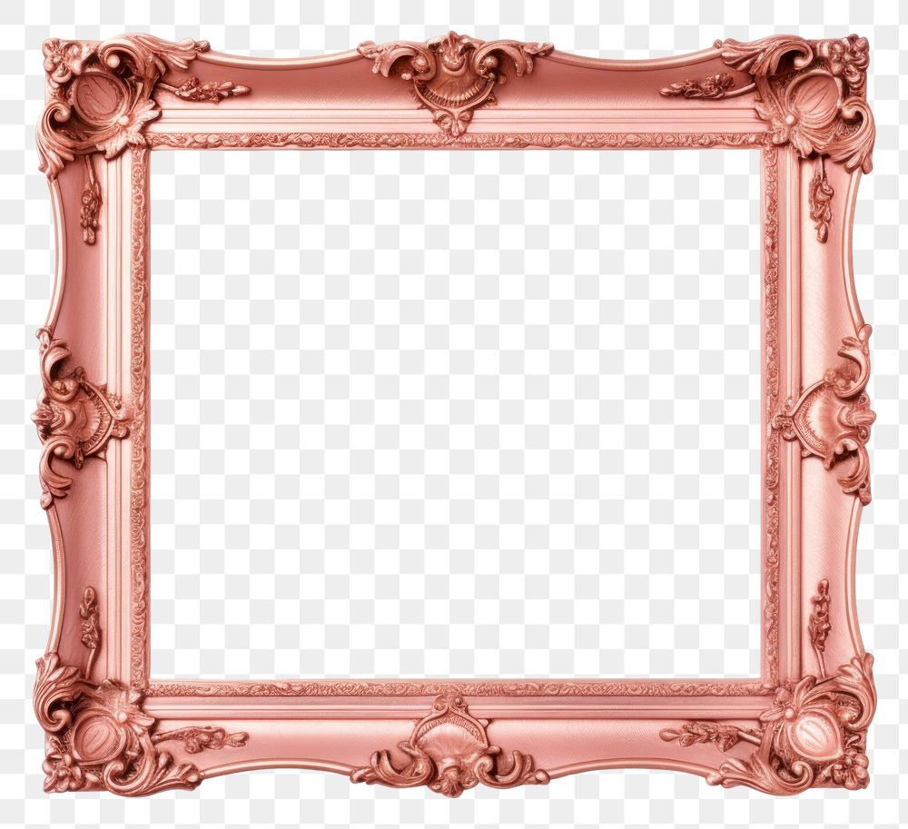 PNG Pink gold frame vintage rectangle white background architecture.