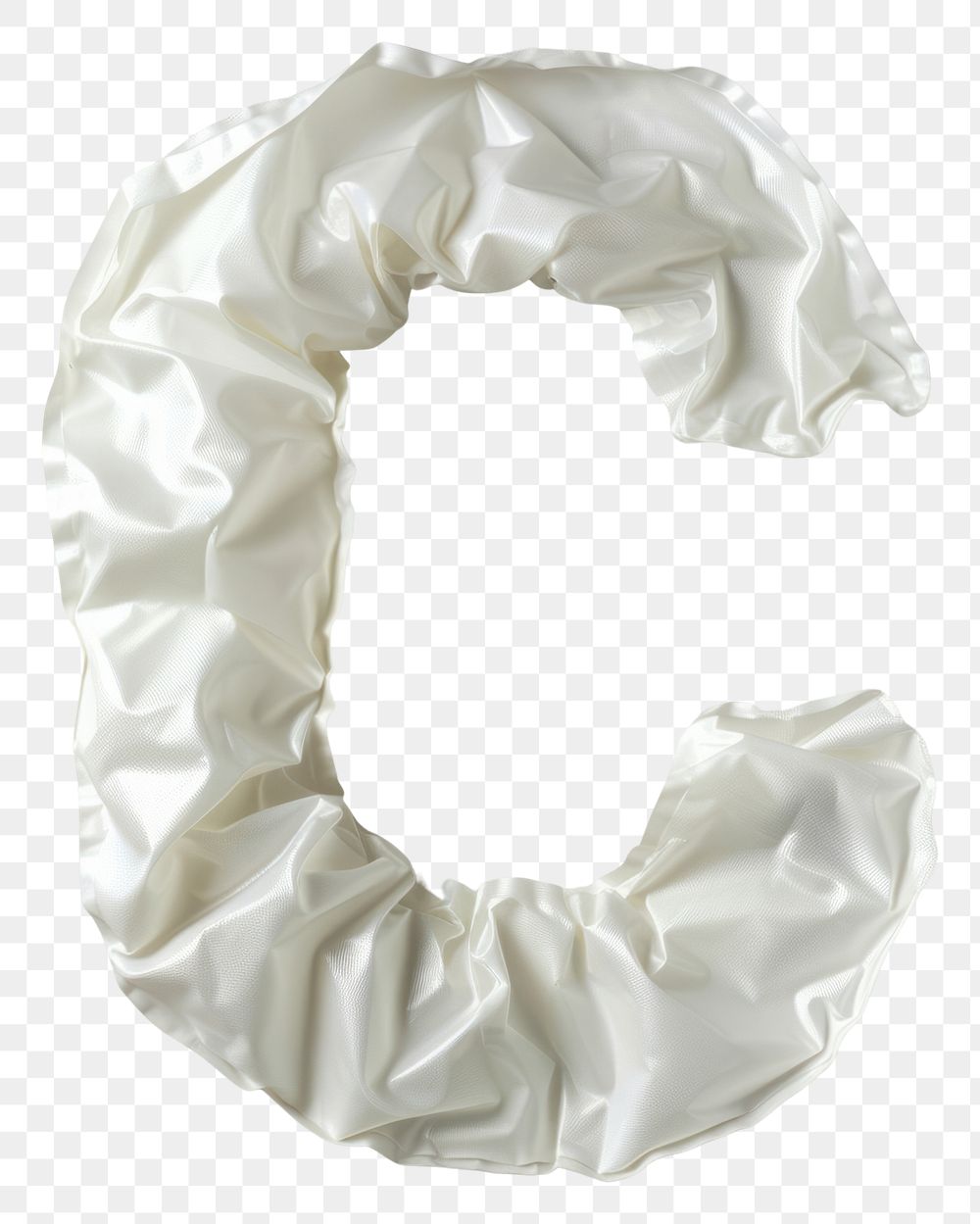 PNG Plastic bag alphabet C white white background crumpled.