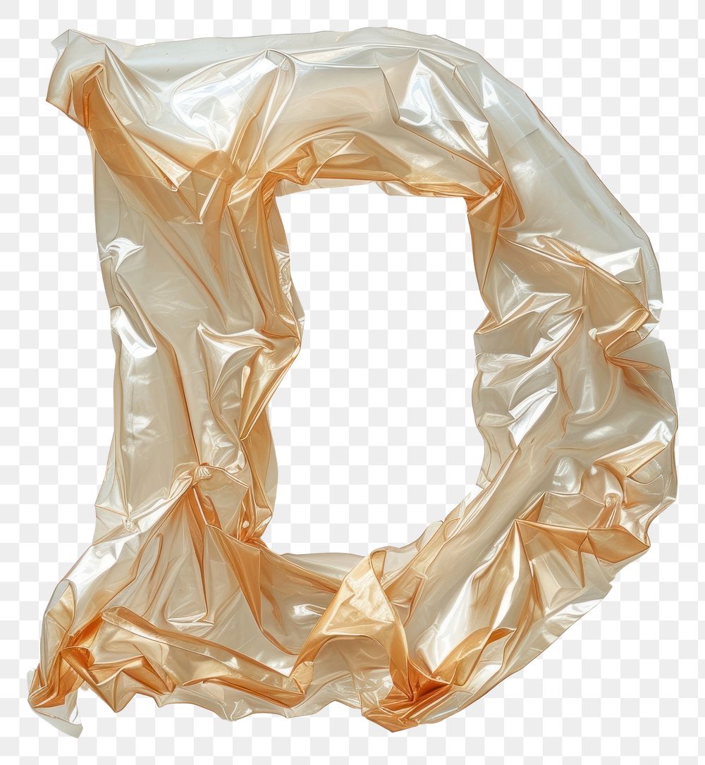 PNG Plastic bag alphabet D crumpled clothing jewelry.