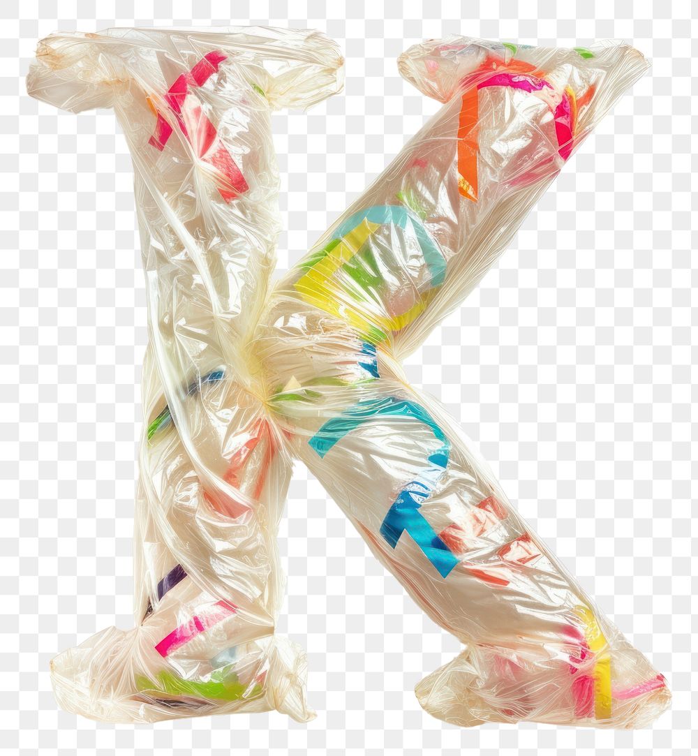 PNG Plastic bag alphabet K confectionery candy white background.