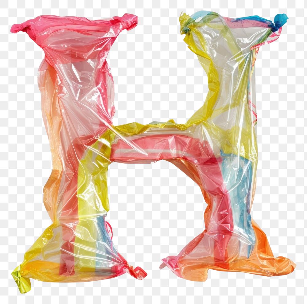 PNG Plastic bag alphabet H confectionery creativity yellow.
