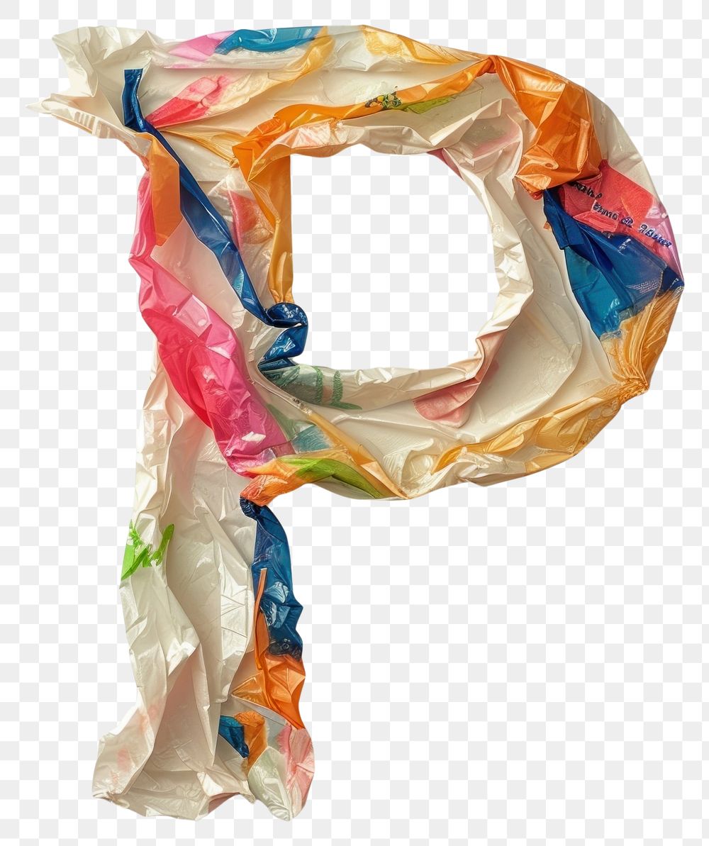 PNG Plastic bag alphabet P creativity clothing textile.