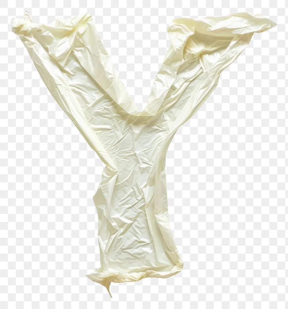 PNG Plastic bag alphabet Y white white background crumpled.