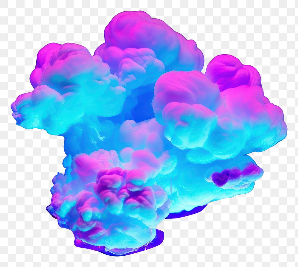 PNG Purple jellyfish cloud blue.