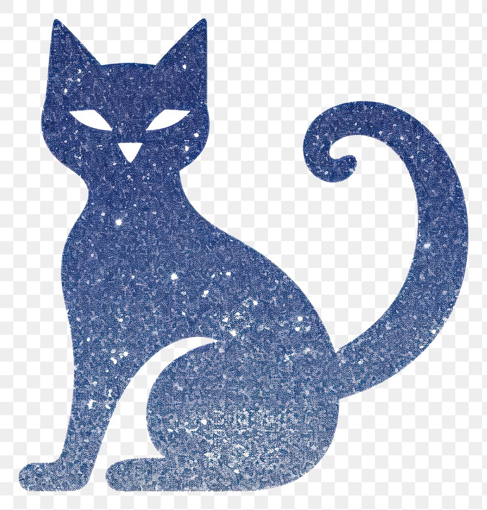 PNG Blue cat icon animal mammal shape.