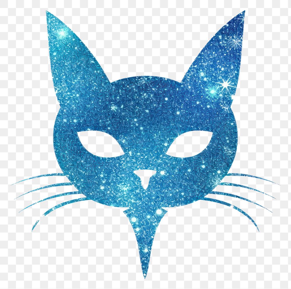 PNG Blue cat icon mammal shape white background.