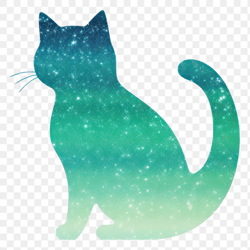 PNG Blue green gradient cat icon animal mammal pet