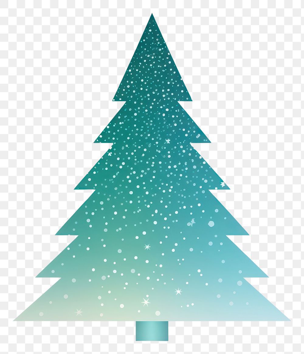 PNG Blue green gradient christmas tree icon shape white background illuminated.