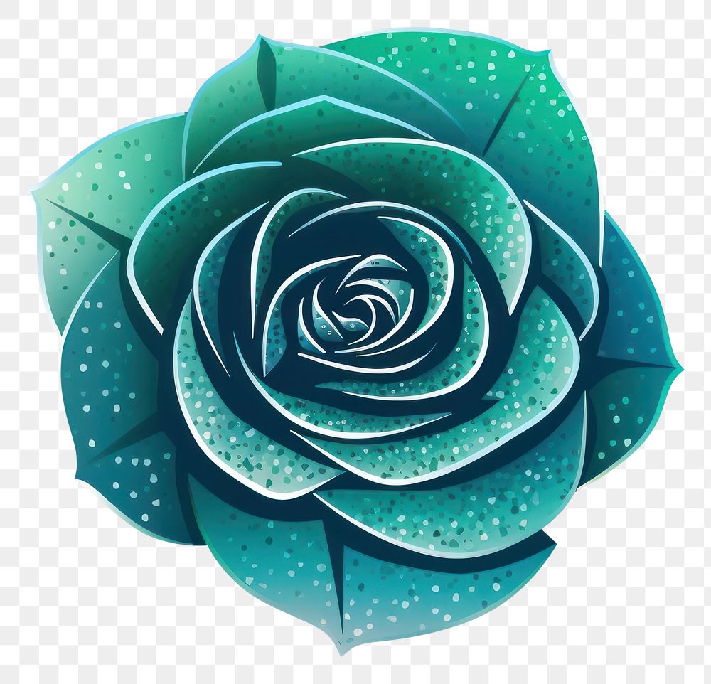 PNG Blue green gradient group rose icon flower plant shape.