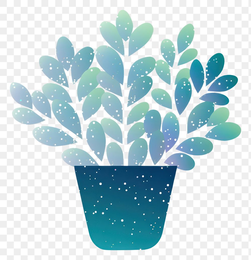 PNG Blue green gradient plant icon nature leaf art.