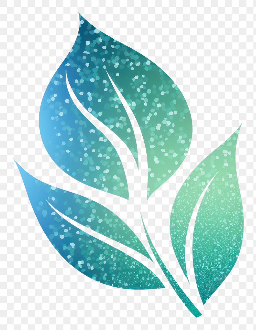 PNG Blue green gradient plant icon leaf logo art.
