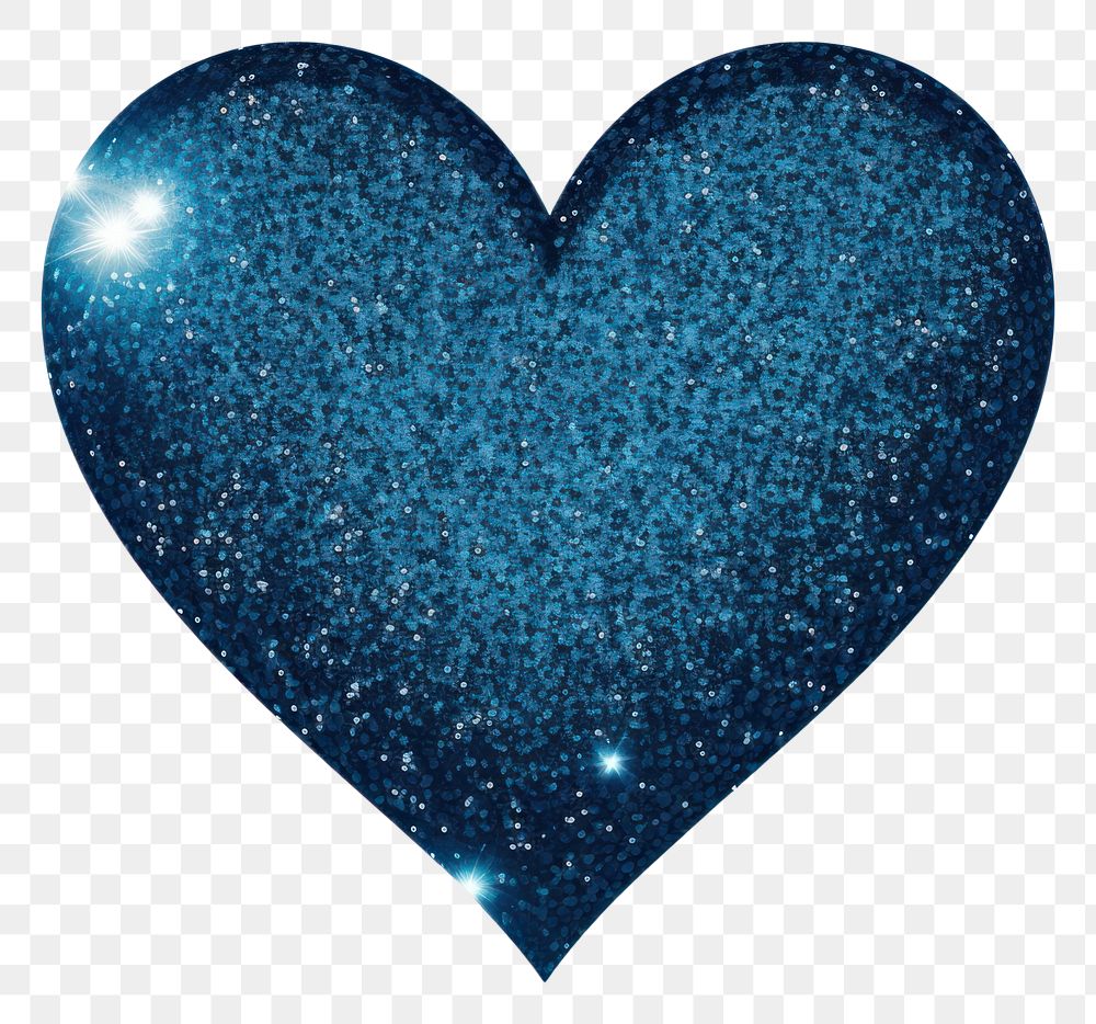PNG Blue heart icon glitter astronomy shape.