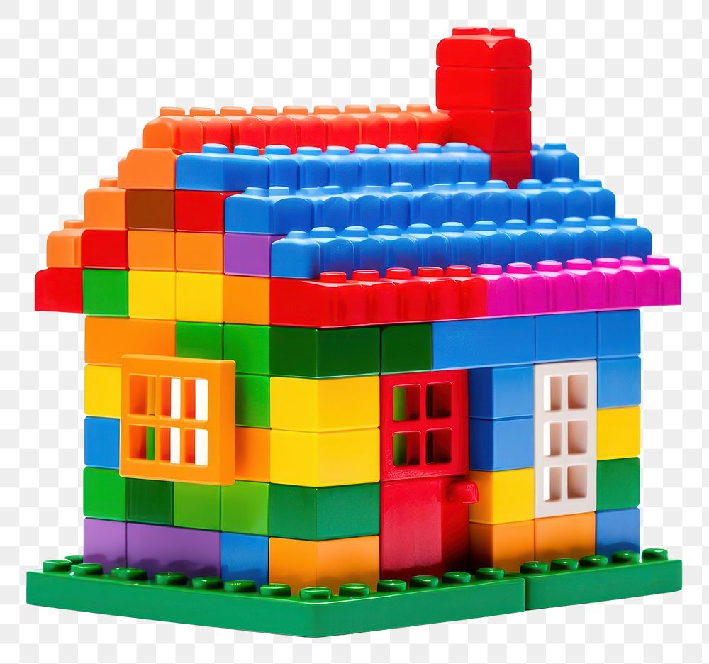 PNG House made with toy block architecture construction