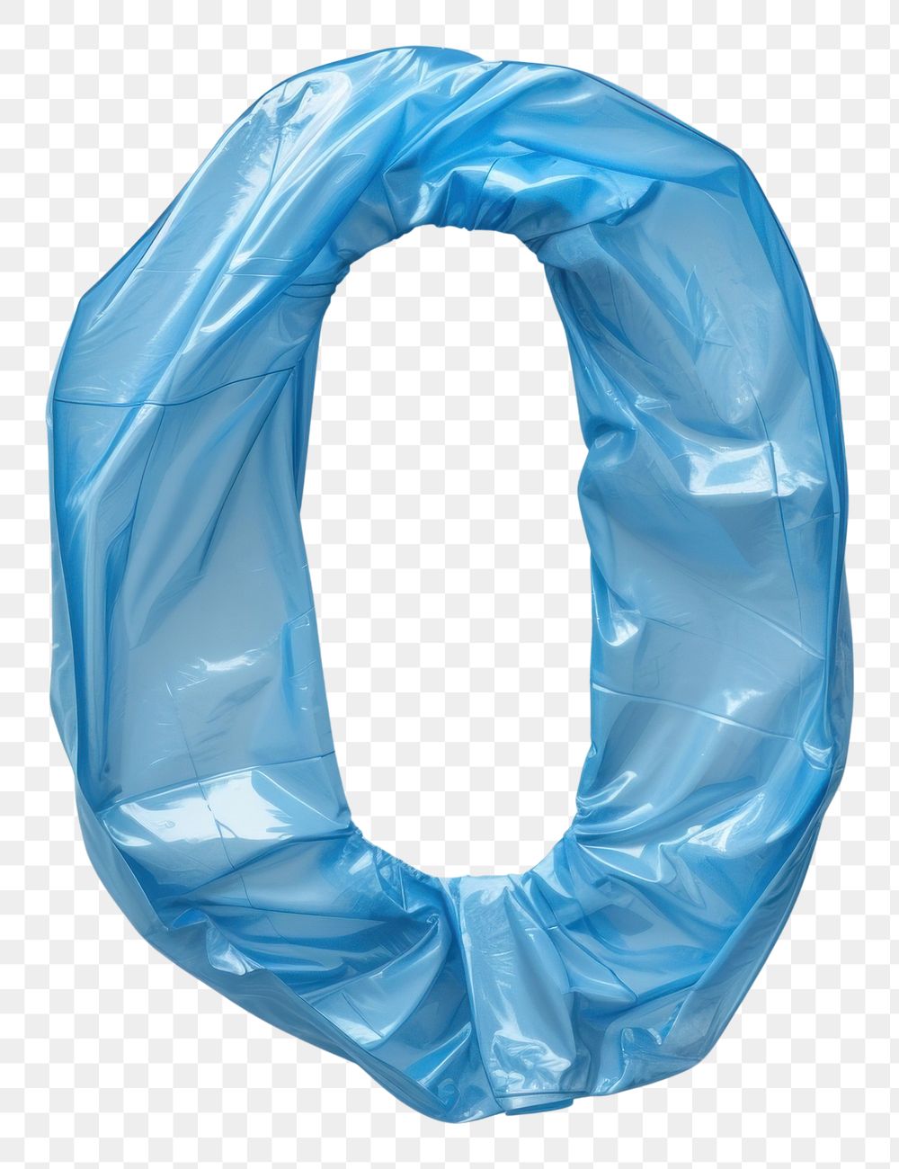 PNG Plastic bag number 0 white background simplicity turquoise.