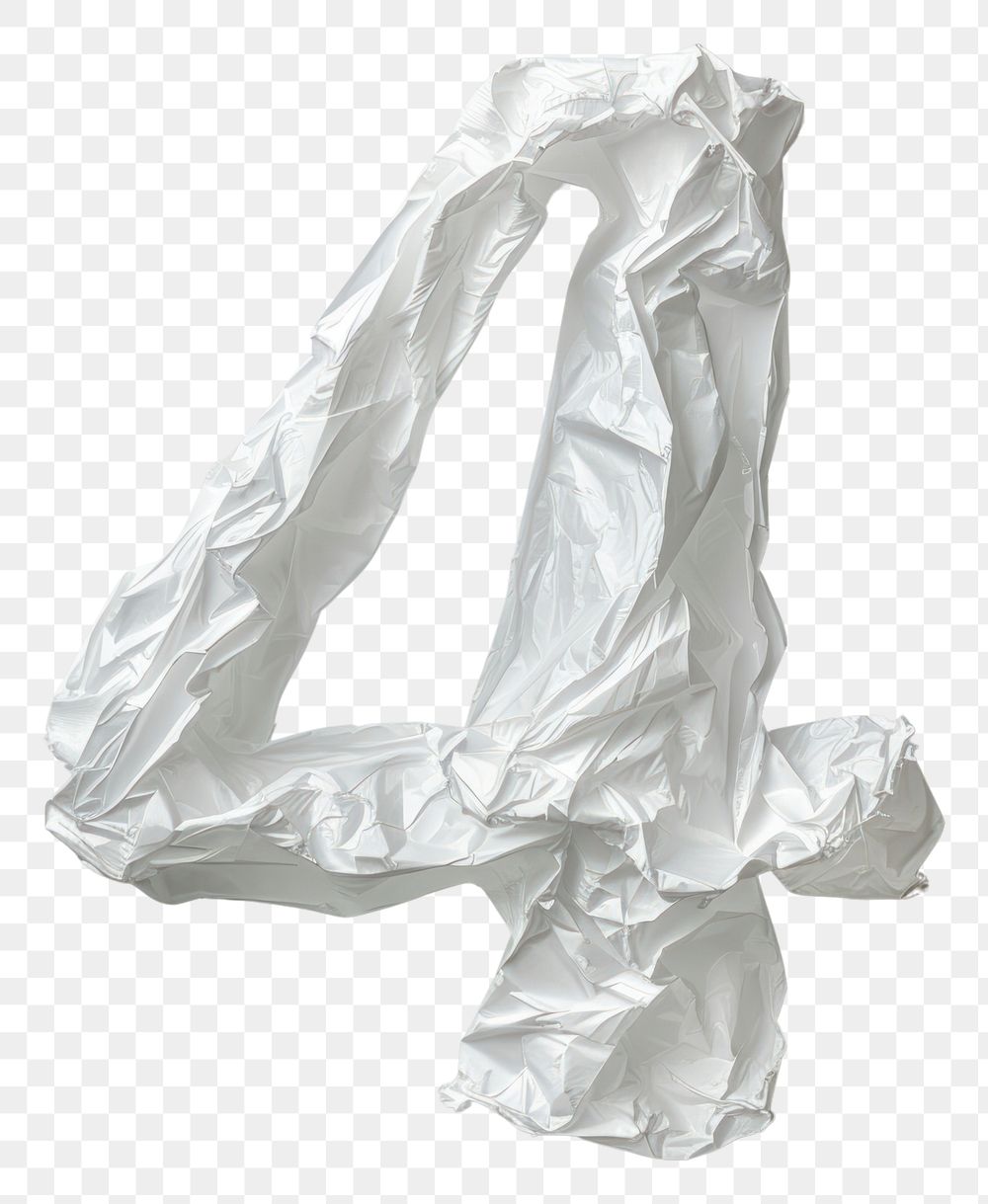 PNG Nunber 4 plastic paper white.