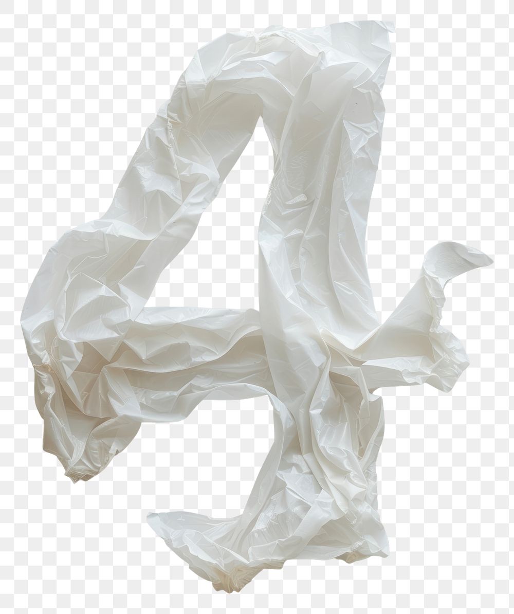 PNG Number 4 plastic white bag.