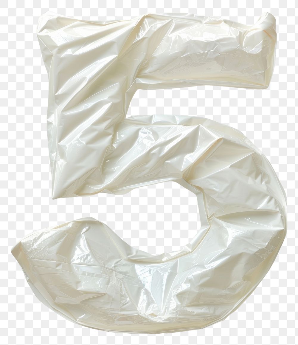 PNG Number 5 plastic white bag.