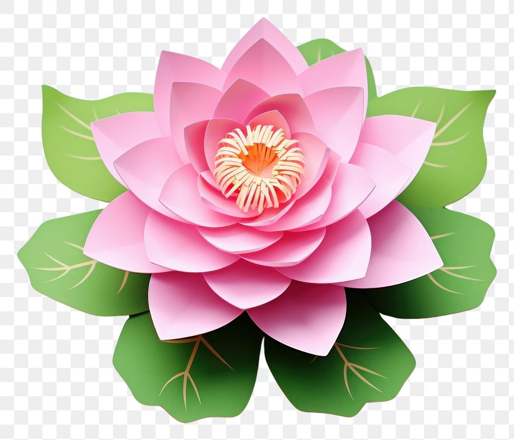 PNG 3d Paper lotus flower petal plant.