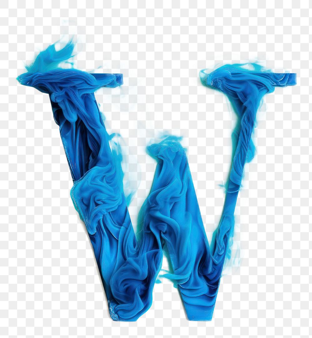 PNG Blue flame letter W font turquoise underwear.