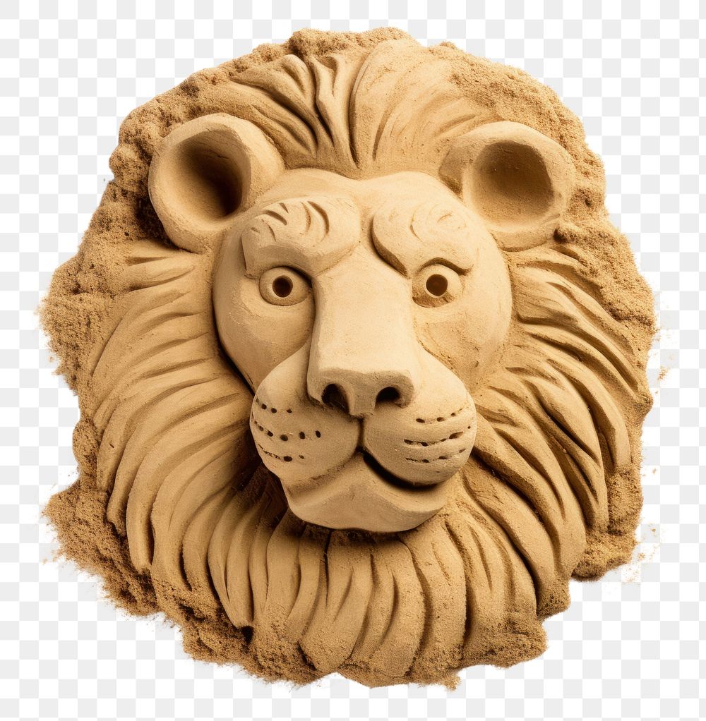 PNG Kids Sand Sculpture lion sculpture animal mammal.