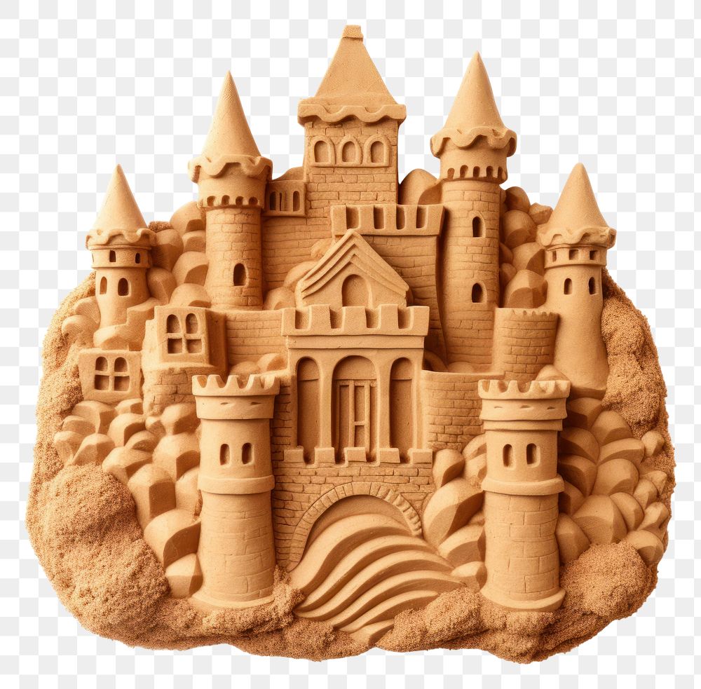 PNG Sand Sculpture castle sand dessert cartoon.