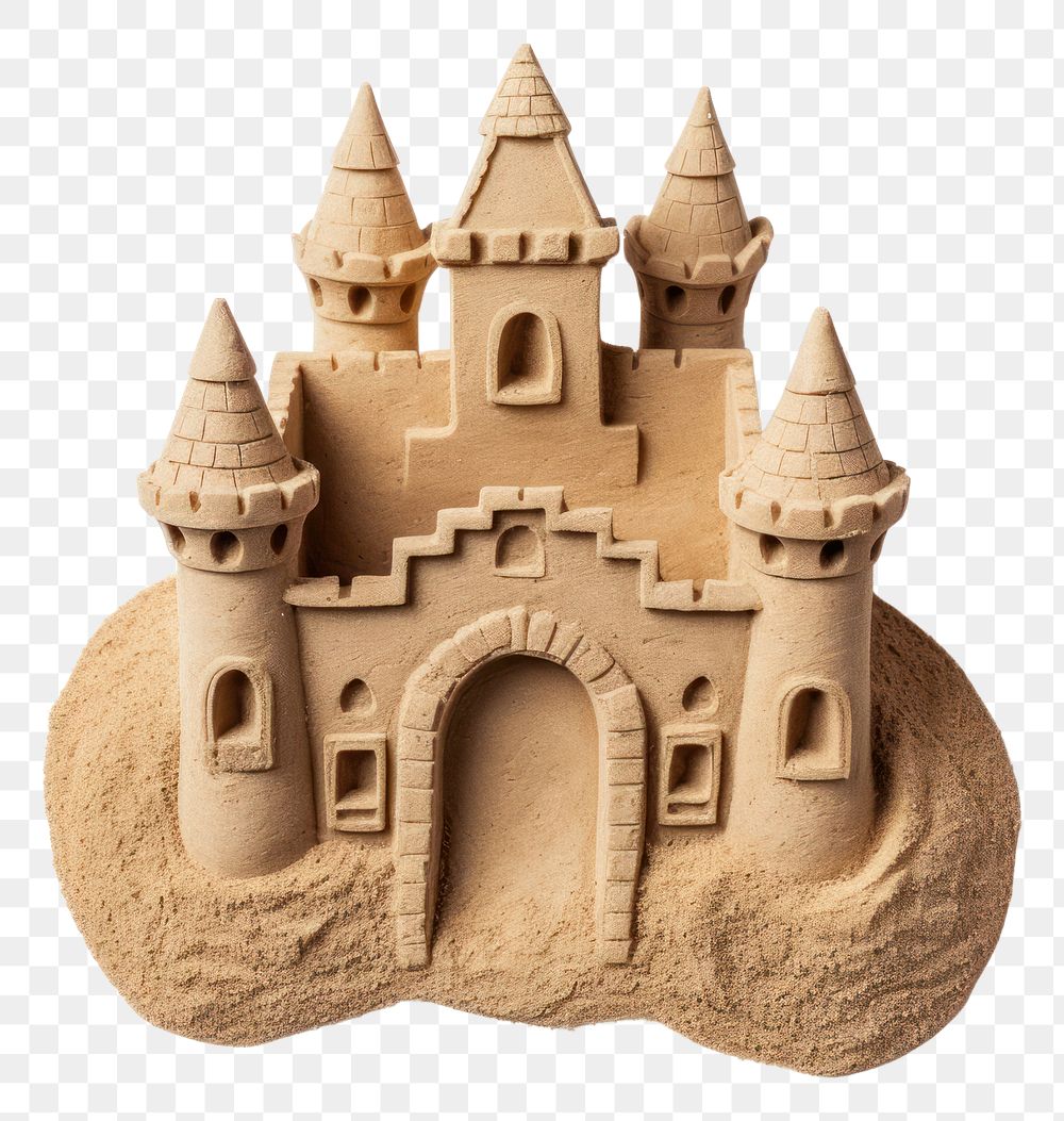 PNG Sand Sculpture castle sand white background representation.