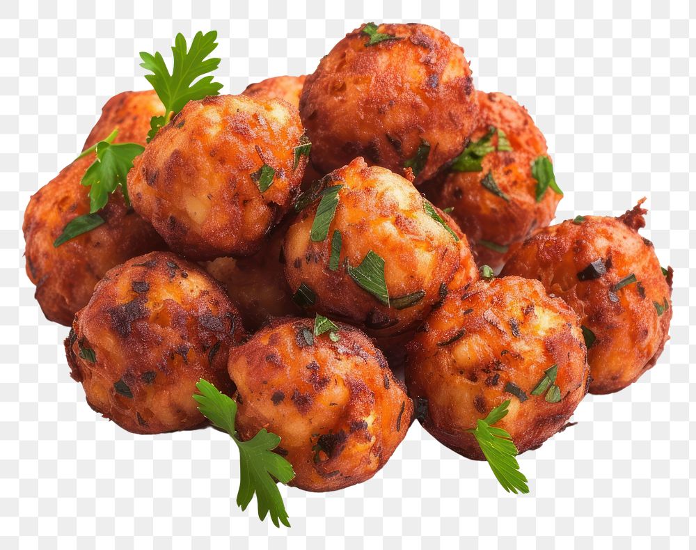 PNG Tater Tots meatball food white background.