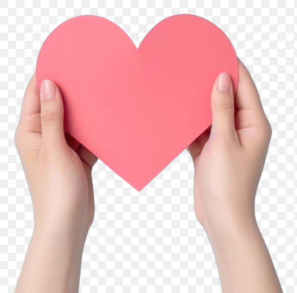 PNG Hand holding heart romance finger symbol.