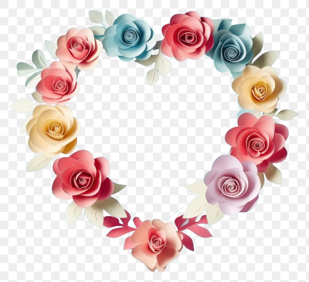 PNG Heart and roses circle border flower petal plant.