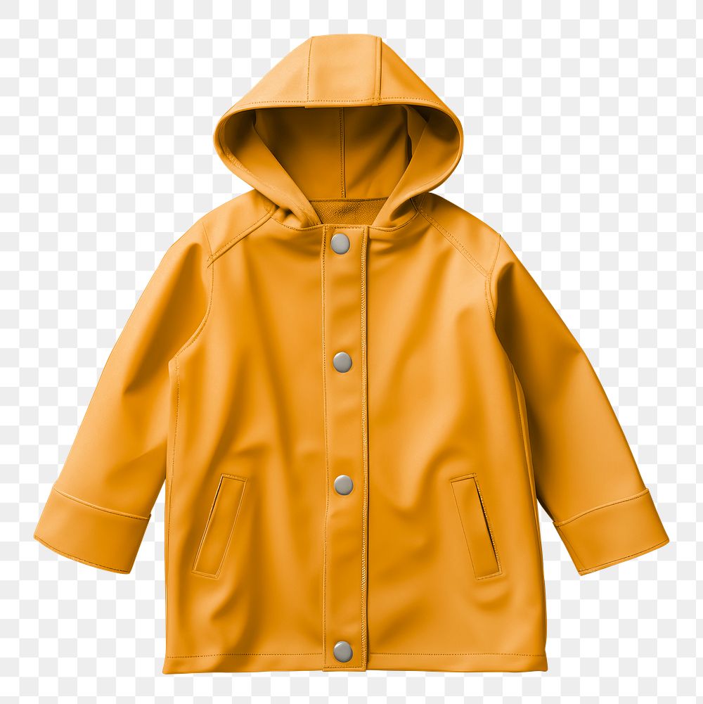 Kids yellow raincoat png, transparent background