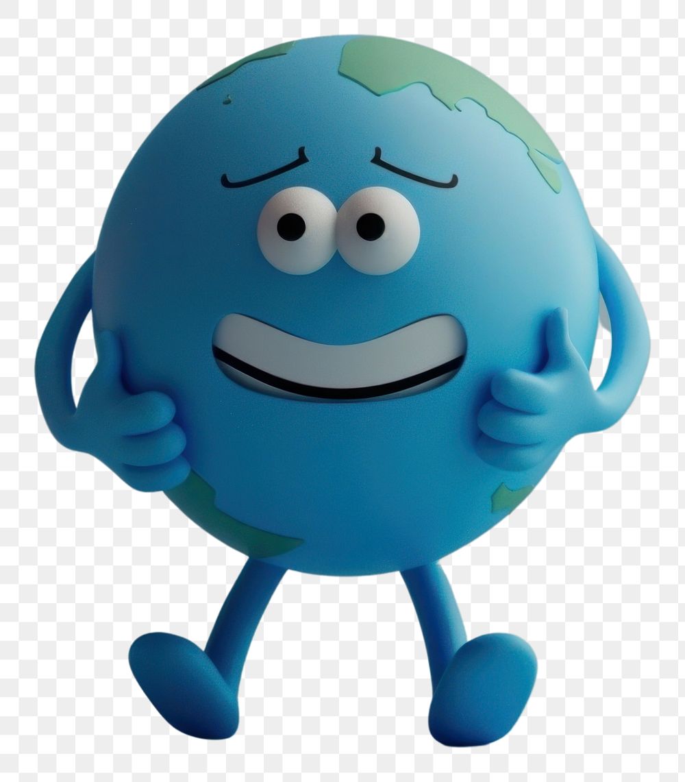 PNG Earth character cartoon cute toy.