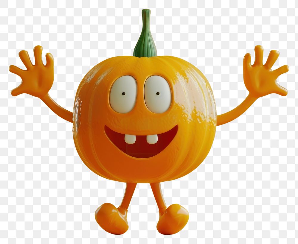 PNG Pumpkin character cartoon toy jack-o'-lantern.