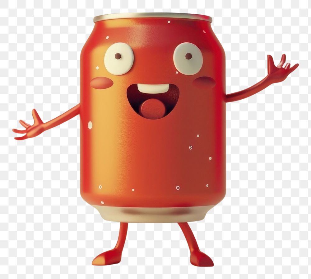 PNG Soda can character cartoon anthropomorphic refreshment.