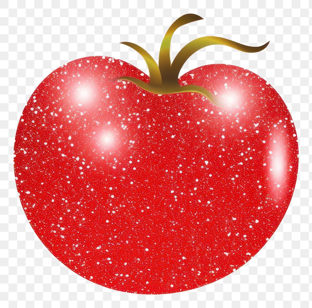 PNG Glitter tomato icon vegetable apple fruit.