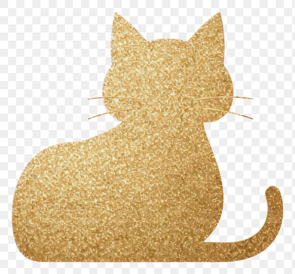 PNG Glitter gold cat icon animal mammal pet.