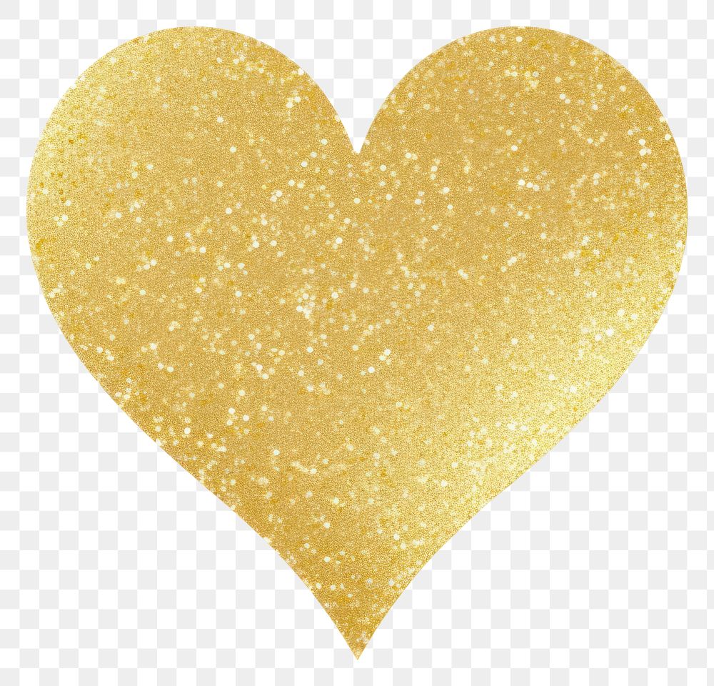 PNG Glitter gold heart icon backgrounds shape white background.