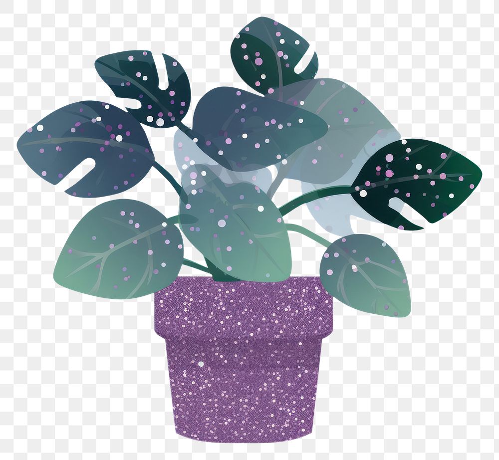 PNG Glitter houseplant icon leaf flowerpot cartoon.