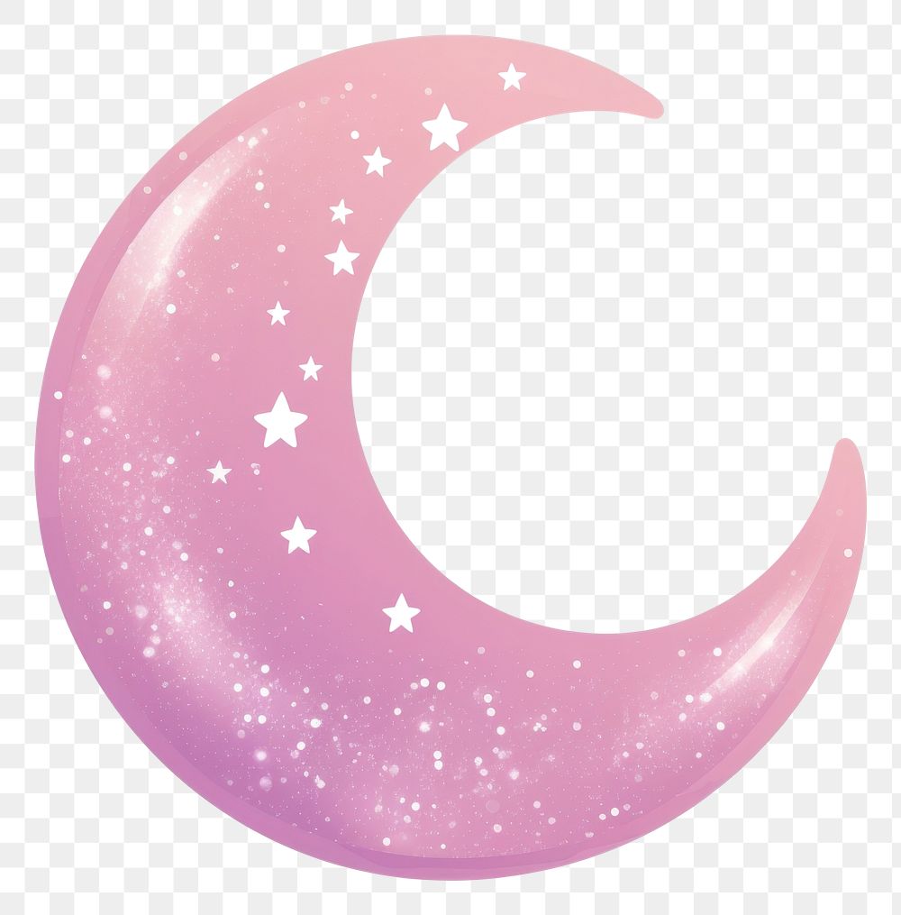 PNG Glitter moon icon astronomy shape night.