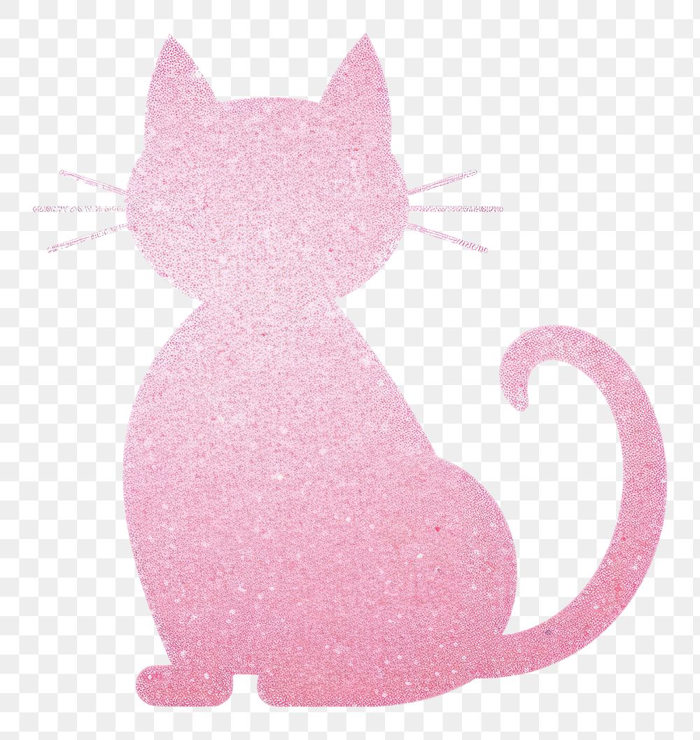 PNG Glitter pink cat icon animal mammal pet.