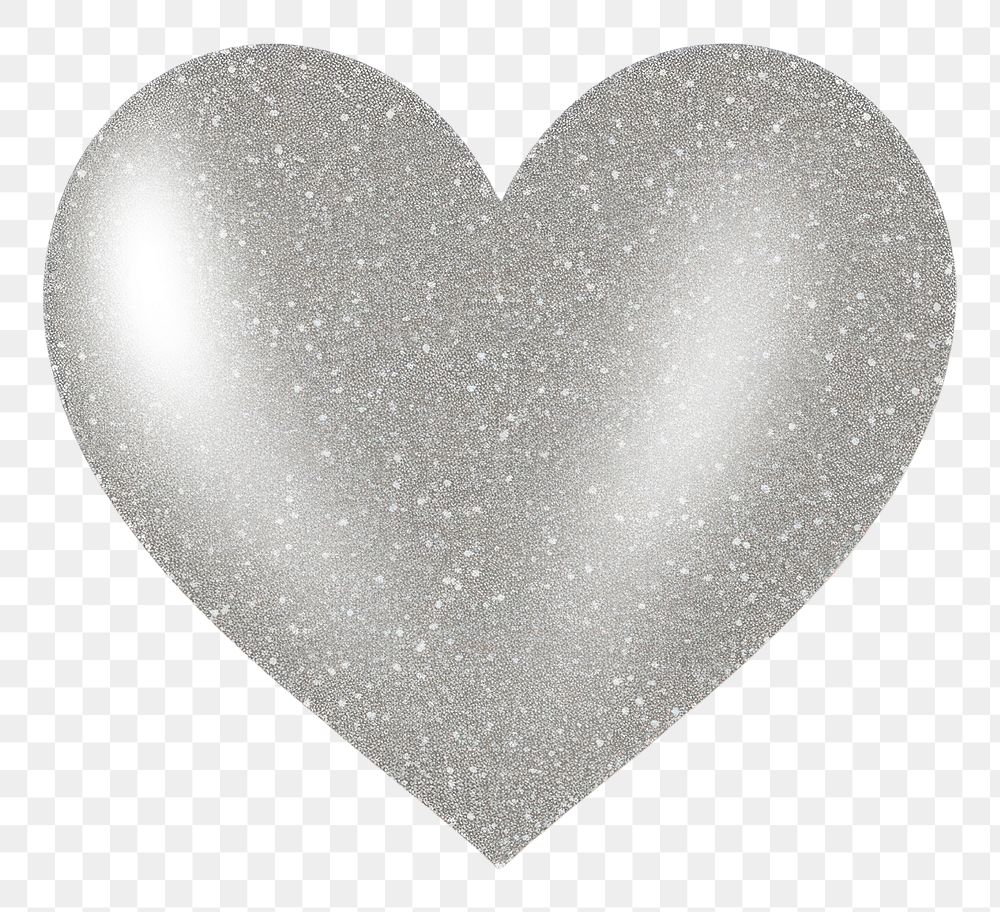 PNG Glitter silver heart icon shape white background celebration.