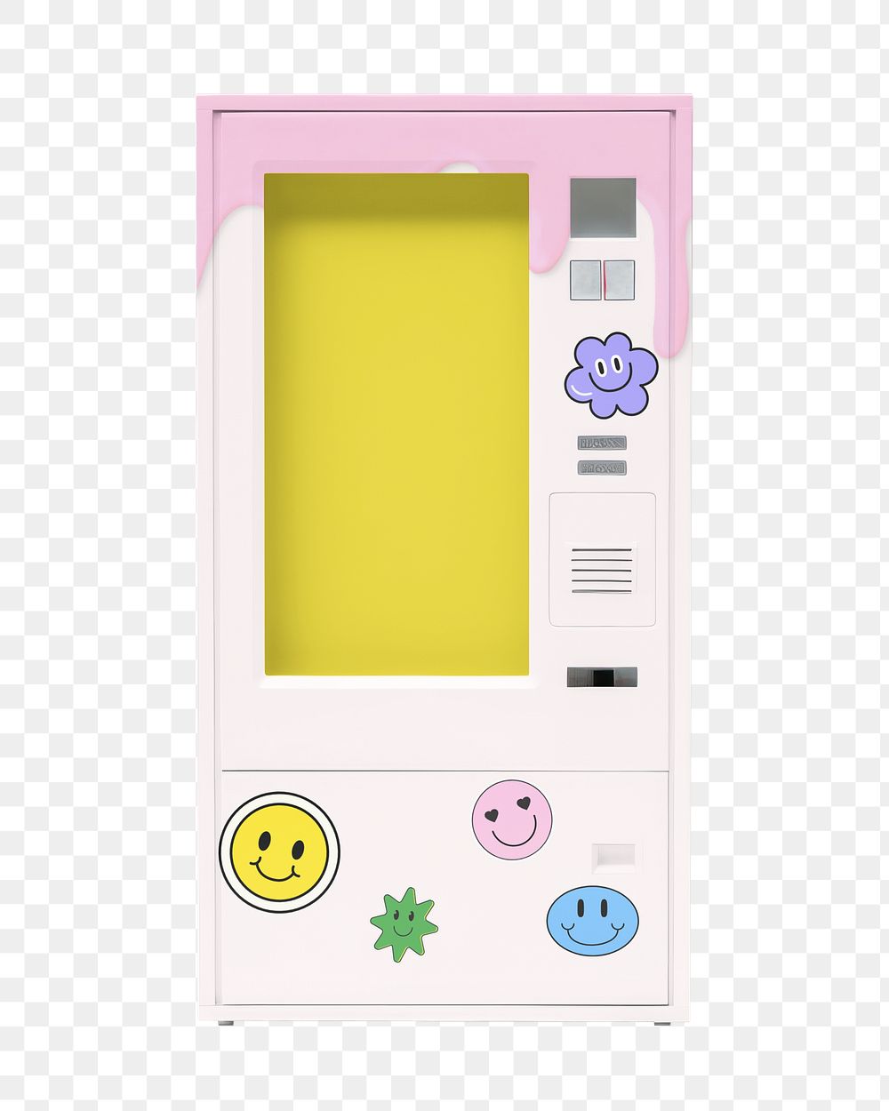 Pink food vending machine  png, transparent background