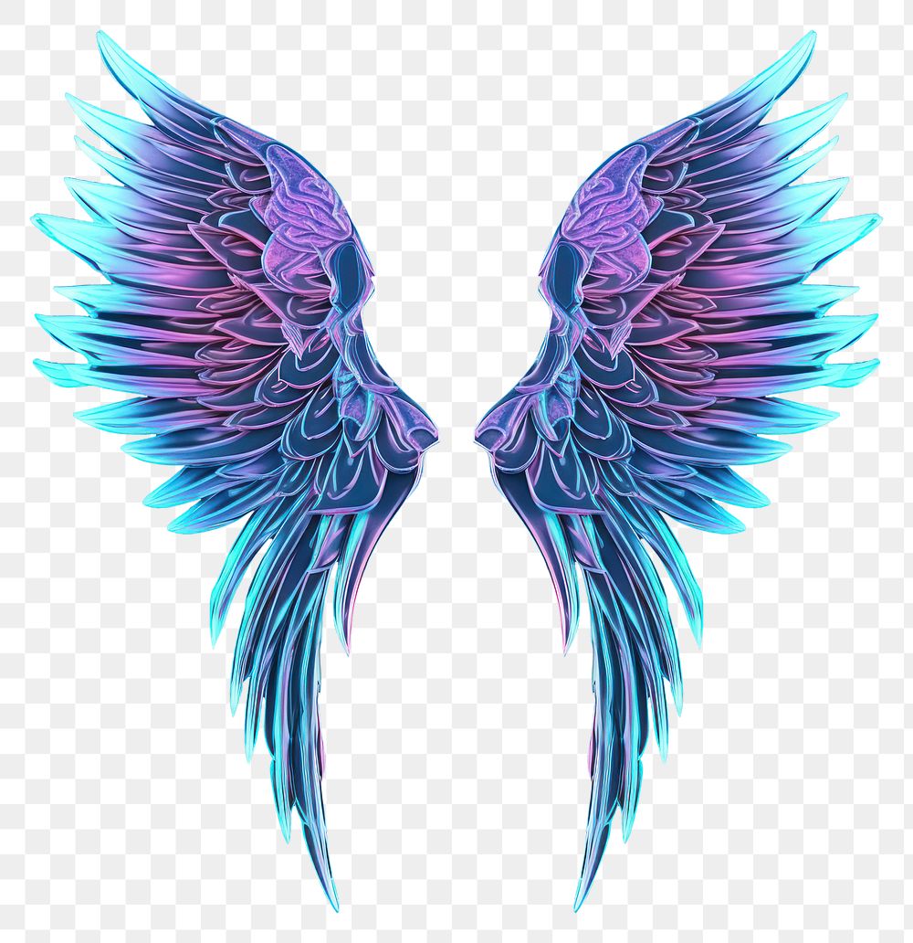 PNG Neon angel wings pattern light accessories.