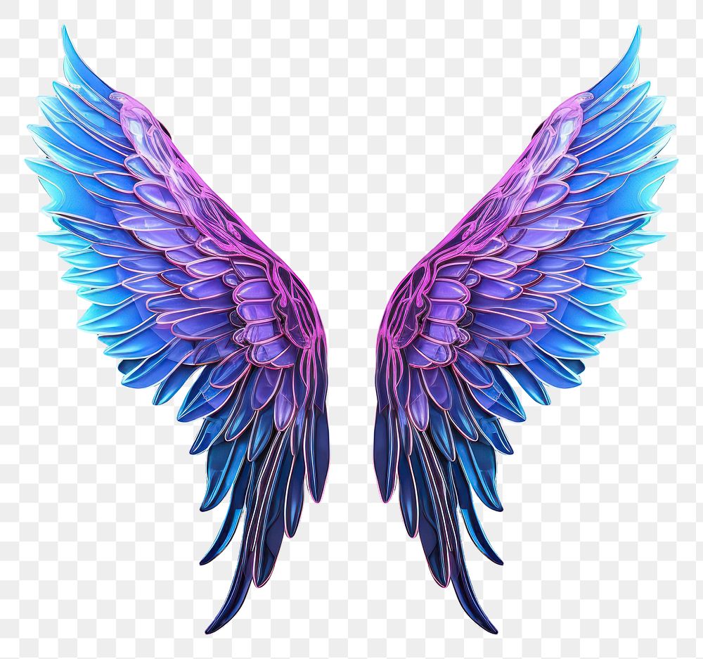 PNG Neon small angel wings pattern purple lightweight.