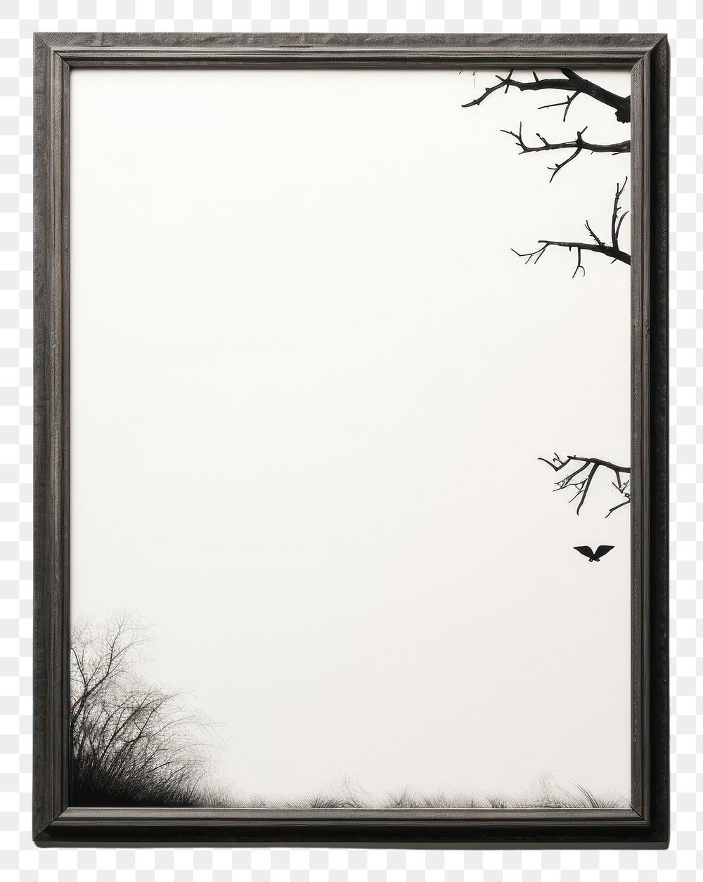PNG Mirror frame nature text calligraphy.
