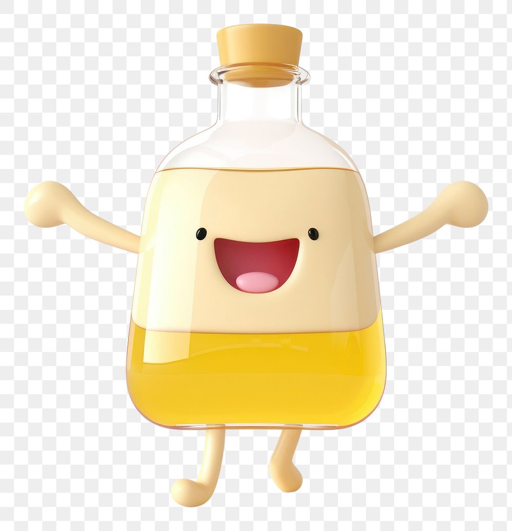 PNG 3d character bottle jumpping cartoon white background refreshment.
